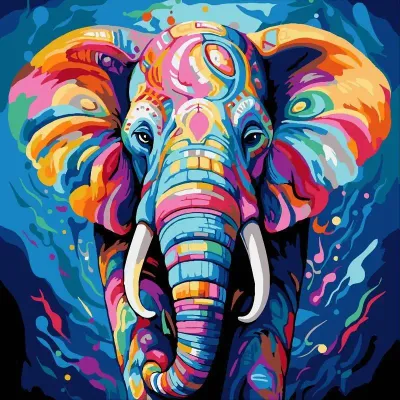 Elefante - Tela Numerada Black
